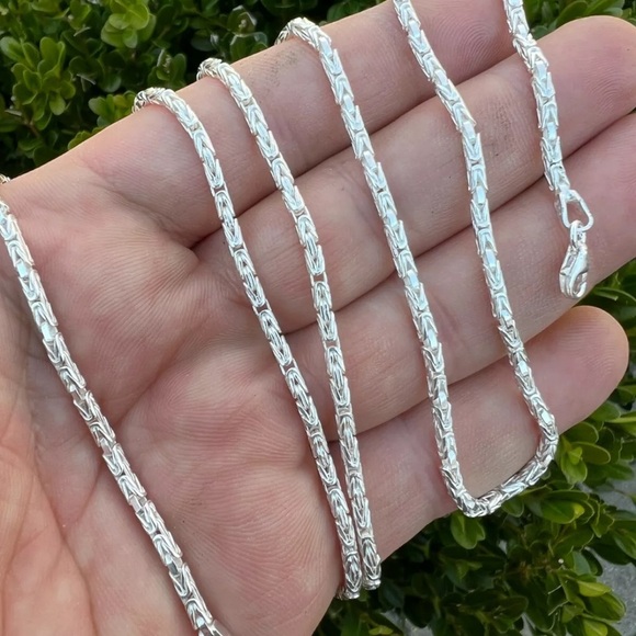 Solid 925 Silver Unique Style Chain - 100% Real Silver - Multiple Lengths​ - Picture 2 of 7